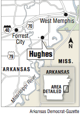 A map showing the location of Hughes.