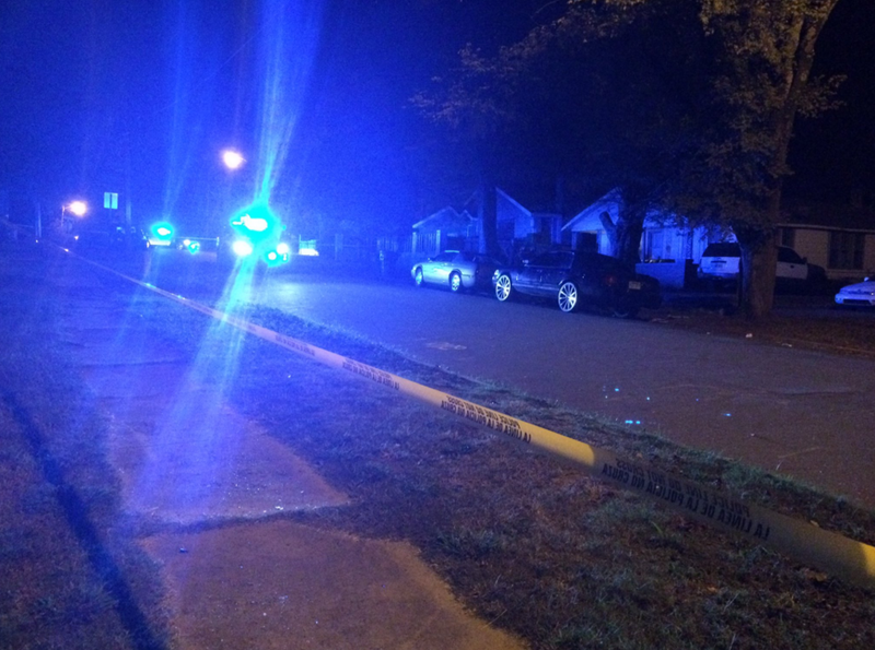 Police investigate a shooting on Bragg Street in Little Rock on Nov. 2.