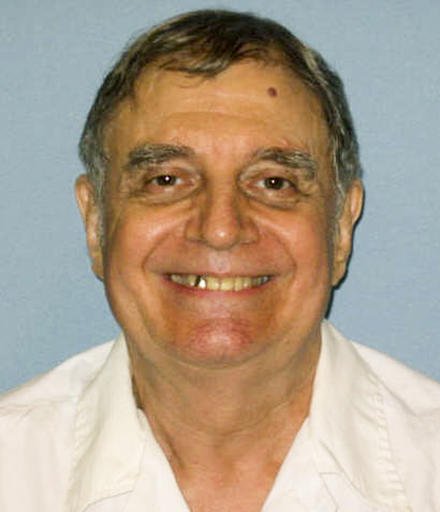 This undated photo, provided by the Alabama Department of Corrections, shows Tommy Arthur in a mugshot taken at the Holman Correctional Facility in Atmore, Ala. Arthur is scheduled to be put to death Nov. 3 for the 1982 murder-for-hire of Muscle Shoals businessman Troy Wicker. The Alabama state attorney general's office on Friday, Oct. 21, 2016, asked the 11th U.S. circuit Court of Appeals to reject Arthur's request for a stay. 