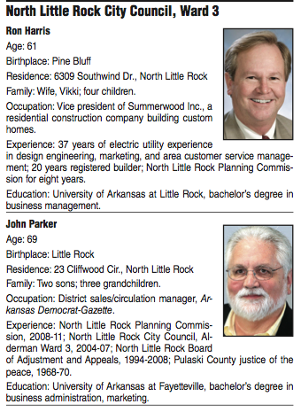 North Little Rock City Council, Ward 3 candidate biographies.