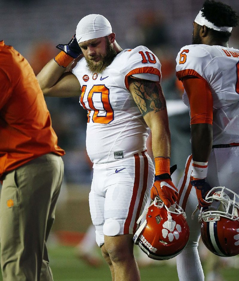 Clemson linebacker Ben Boulware doesn’t appologize for his aggressive play, even when he gets penalized for
it like he did Saturday, saying “I play football too hard, I guess.”