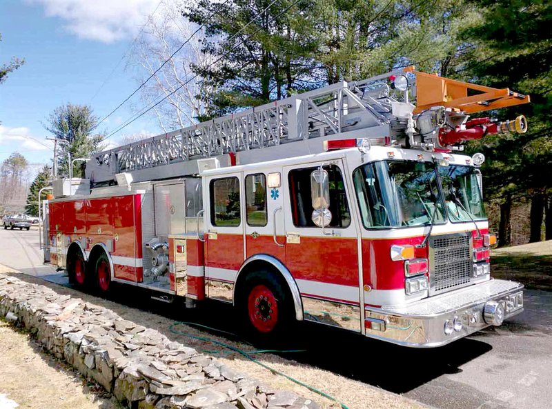Submitted Photo The Gravette Fire Department will be receiving an additional fire truck about mid-December. This 1997 Marion Spartan 105-foot ladder truck is being purchased from a fire department in Canton, Conn. The City of Gravette was awarded a $75,000 grant from the Arkansas Economic Development Commission to help purchase the truck. It will be housed in the main fire station at Gravette.