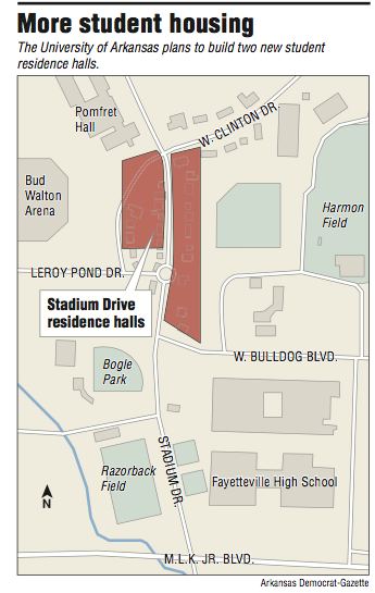 university of arkansas map Ua Looks To Add Two Dorms