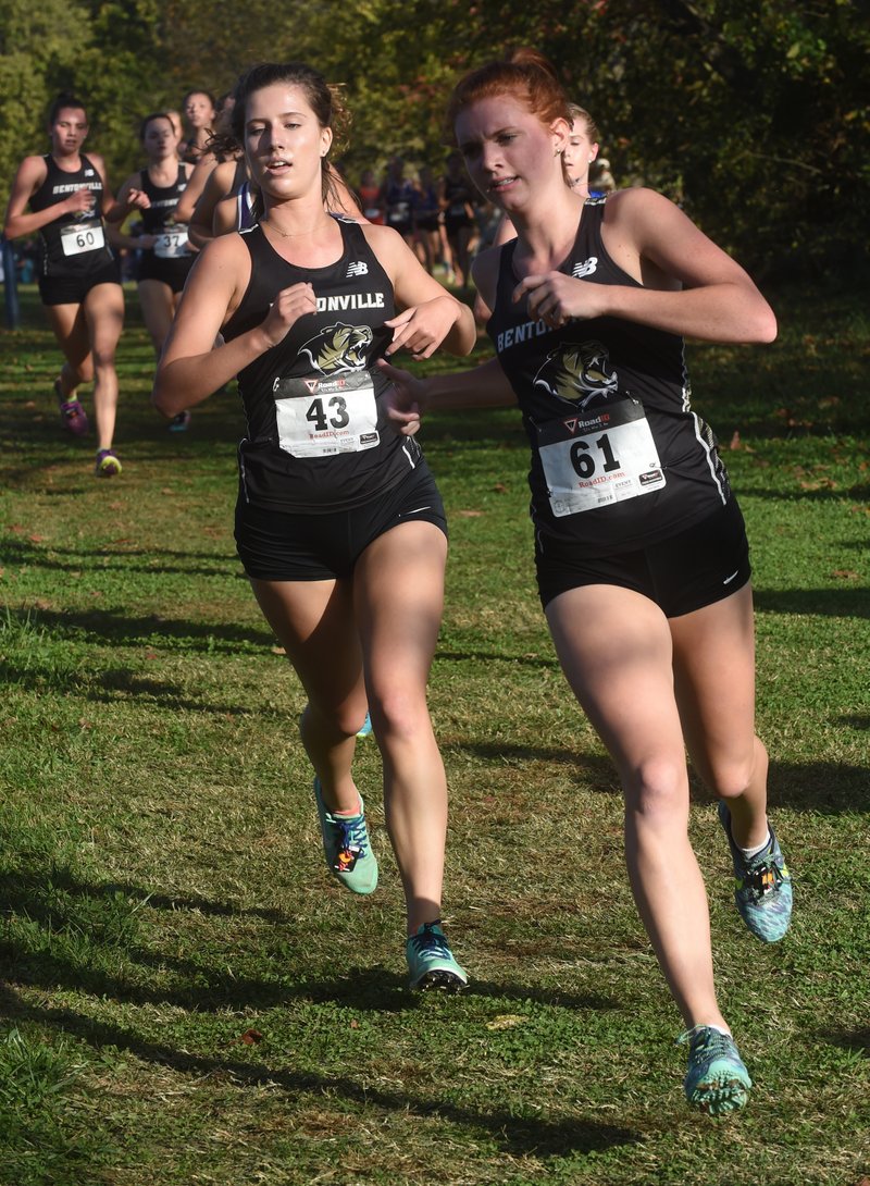 Bentonville High senior Sophie Quandt (right) will attempt to help her school win two state championships on the same day. She will compete in the state dance competition in Jonesboro, then fly to Hot Springs to run in the state cross country championships She accomplished this feat two years ago.