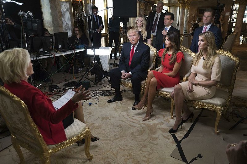 Lesley Stahl (left) interviews Donald Trump and family members Friday for a segment of CBS’ 60 Minutes scheduled for broadcast today.