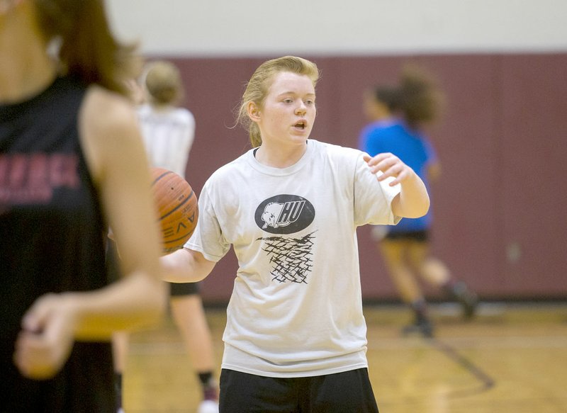 Jason Ivester/NWA Democrat-Gazette Siloam Springs guard Sidney Henry is the only senior for the 2016-17 Lady Panthers basketball team. Siloam Springs opens its season on Tuesday against Bentonville West at Panther Arena.