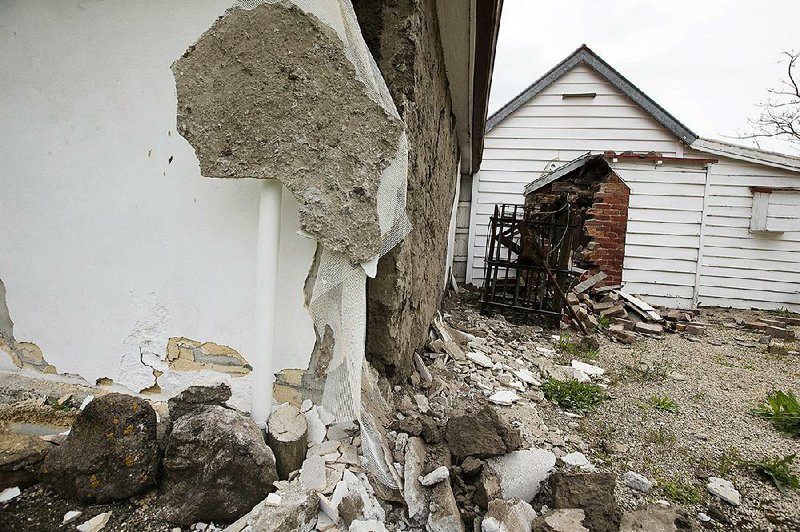 The magnitude-7.8 earthquake that struck New Zealand on Monday damaged this historic church in Waiau.