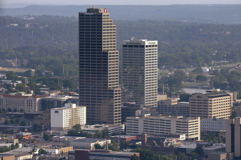 The Regions Building, which is to the right of the taller Simmons Building, is seen in this 2015 file photo.