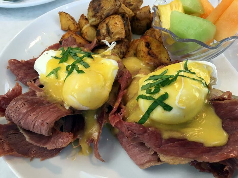 Irish Benedict (with house-made corned beef) is a recent addition to Canvas’ brunch menu.