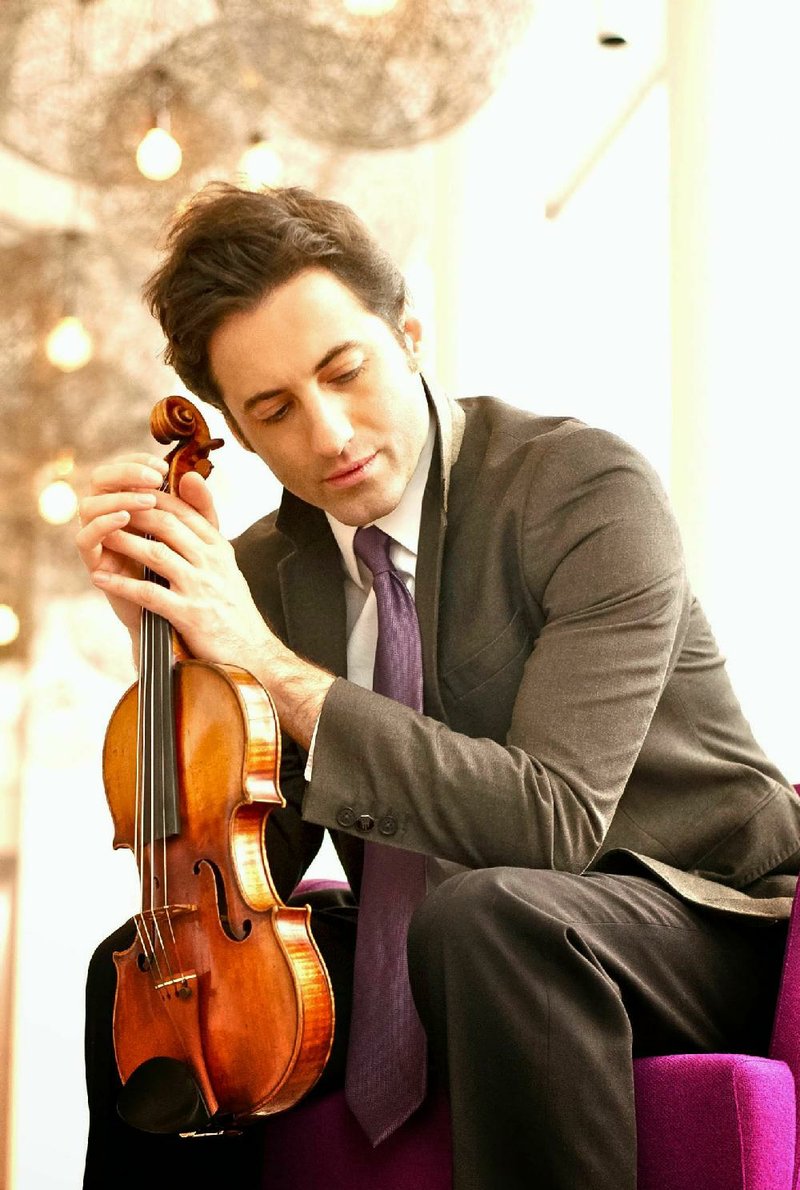 Philippe Quint solos in Erich Wolfgang Korngold’s Violin Concerto in the Arkansas Symphony’s “Return to Robinson” this weekend.

