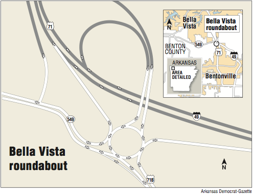 Map showing the location of the Proposed Bella Vista roundabout