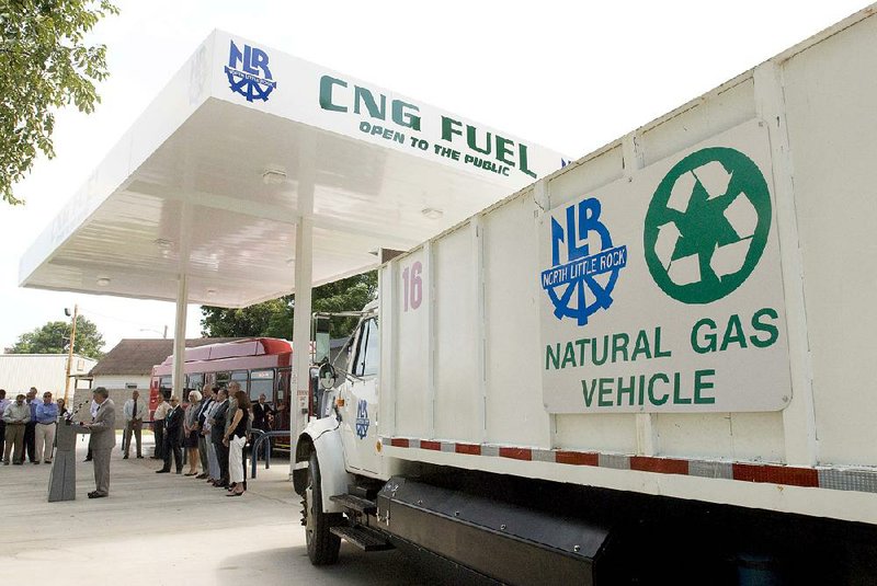 North Little Rock officially opens its compressed natural gas station during this ceremony in 2011. The city contributed $258,219 in taxpayer funds to build the station.