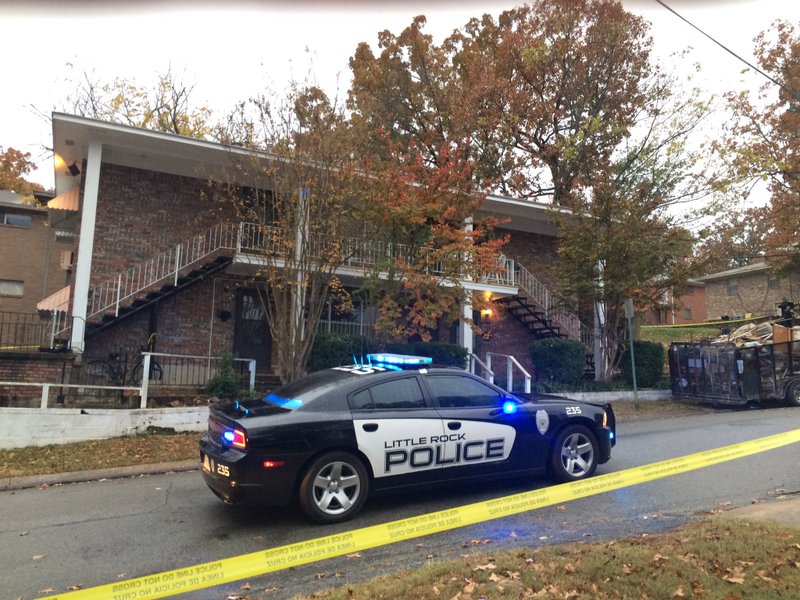 Little Rock police are investigating a shooting along B Street north of West Markham Street on Tuesday, Nov. 22, 2016. 
