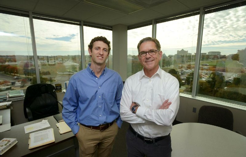 Ben Kirksey (left) and David Roth head up WorkMatters, a Rogersbased organization with a mission of helping people incorporate their religious beliefs into their work lives. 