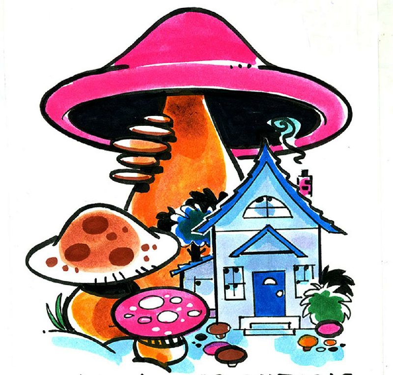 Arkansas Democrat-Gazetye mushroom illustration.