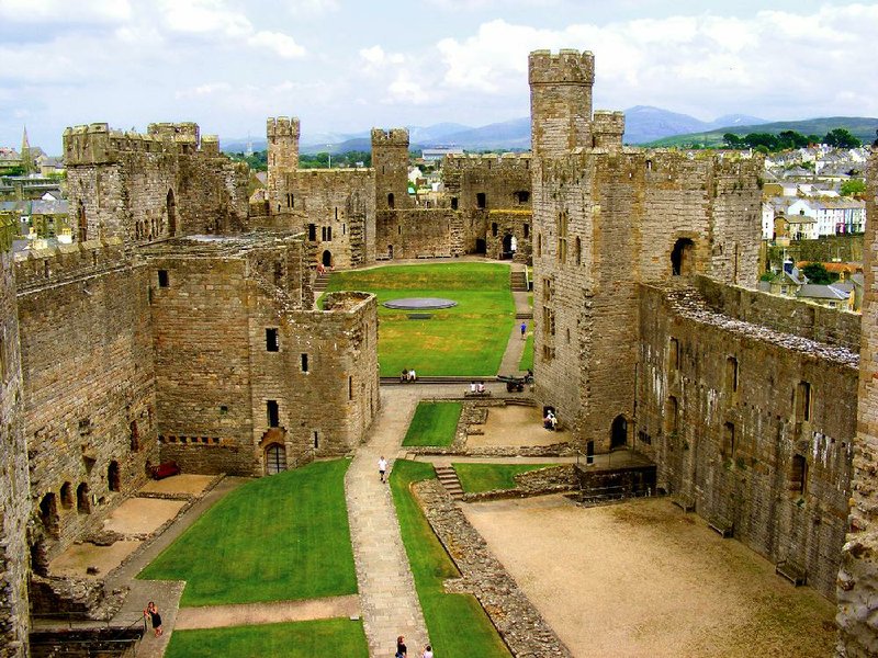 A huge green courtyard is one of the highlights of Caernarfon Castle in Wales. It’s where the Prince of Wales had his investiture — a ceremony similar to a coronation.