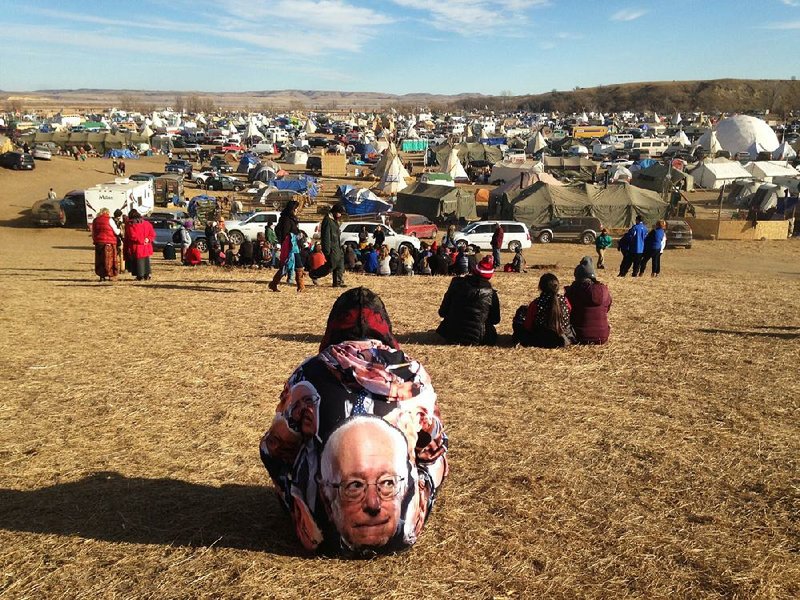 Members of American Indian tribes continue their oil pipeline protest Saturday at an encampment on federal land in south-central North Dakota.