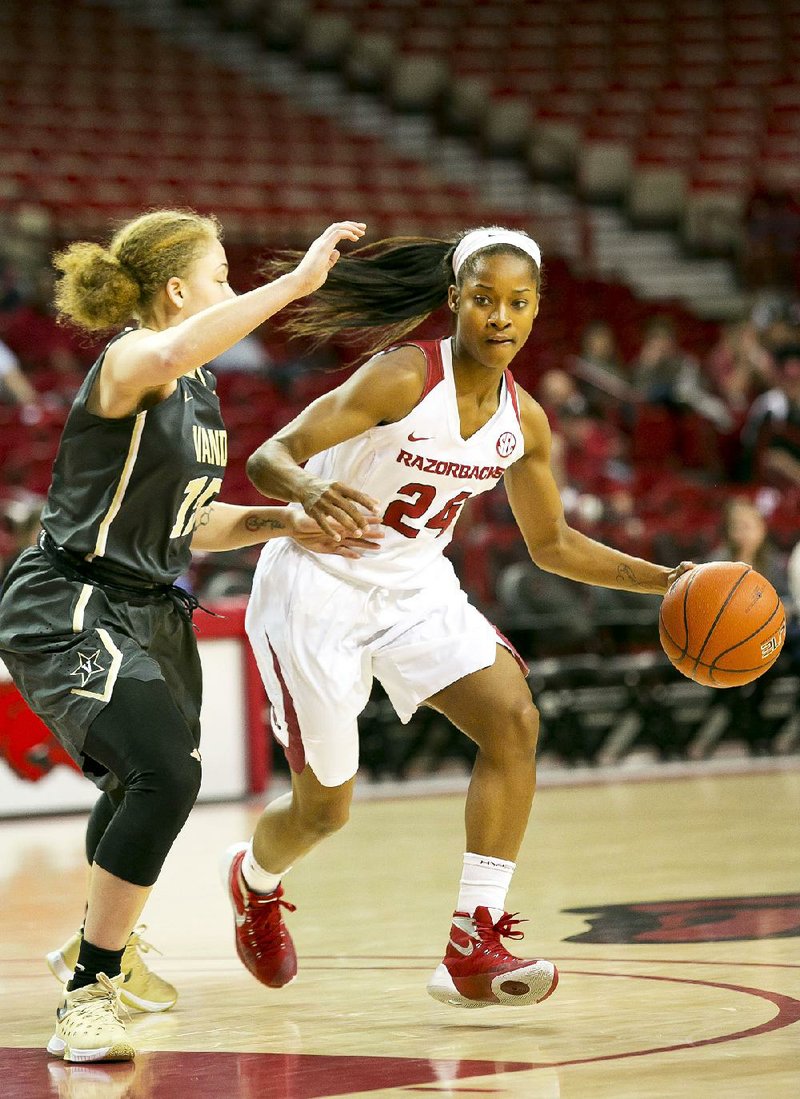 Jordan Danberry (right) announced Tuesday that she is leaving the Arkansas women’s basketball team and will transfer. Tatiyana Smith announced she is leaving for undisclosed medical reasons.