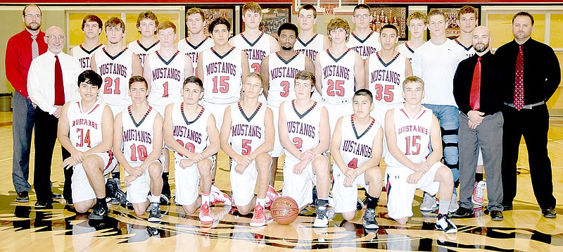 PHOTO BY RICK PECK The 2016-2017 McDonald County High School boys&#x2019; basketball team.