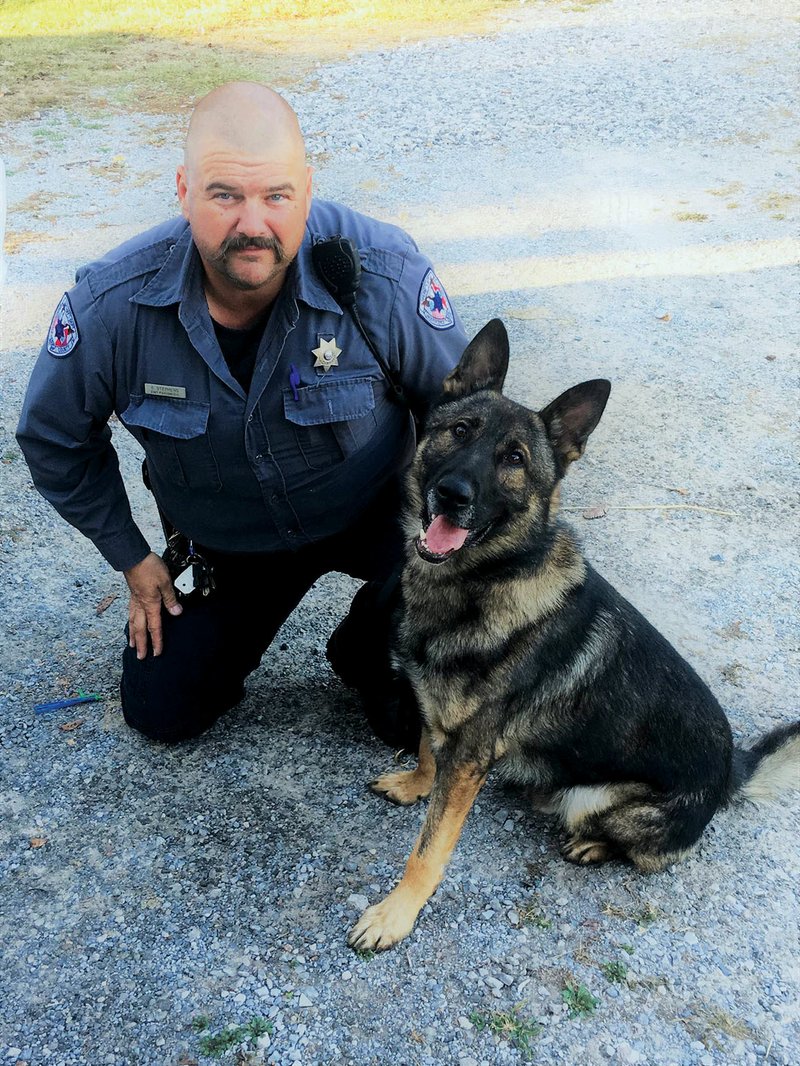 Deputy Shawn Stephens of the Independence County Sheriff’s Office has been elected the next sheriff of the county. Stephens, shown here with his K-9 Pike, said his goals for the sheriff’s office include bringing the morale back to the office, replacing high-mileage vehicles and restarting its narcotics division.