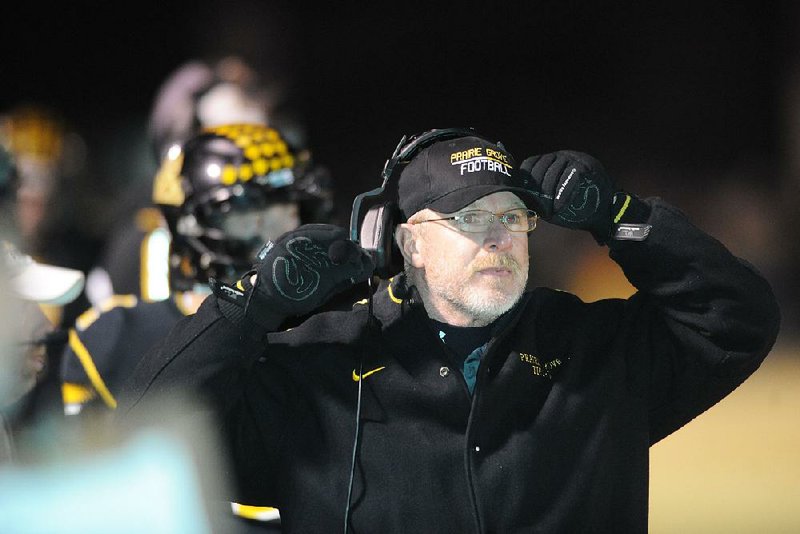 Coach Danny Abshier’s Prairie Grove Tigers are one of three 1-4A Conference teams remaining in the Class 4A playoffs. It’s the first time in Arkansas that three teams from the same conference have been among the final four teams remaining in Class 4A and below.