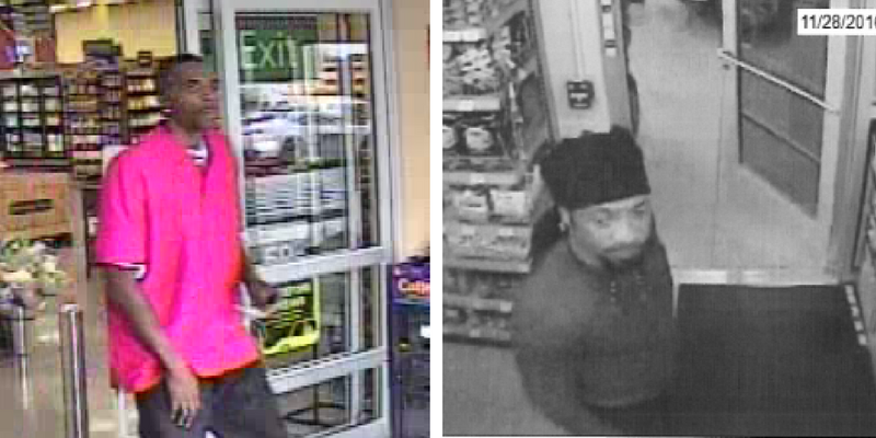 Surveillance photos of two men authorities say are linked to a Johnson bank robbery.