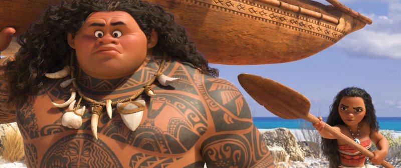 Dwayne Johnson stars as the demigod Maui and Auli’i Cravalho plays Moana, a girl on a mission to save her people, in Disney’s new computer-animated film Moana. It came in first at last weekend’s box office and made about $82 million.