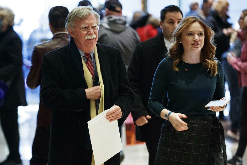 John Bolton, the former U.S. ambassador to the United Nations, arrives at Trump Tower for a meeting with President-elect Donald Trump, Friday, Dec. 2, 2016, in New York.