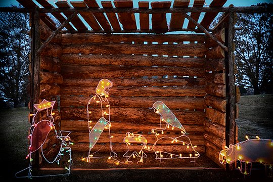 Submitted photo CHRISTMASTIME: The manger scene at Center Fork Missionary Baptist Church will be lit at the start of the "Christmas at the Fork" celebration today.