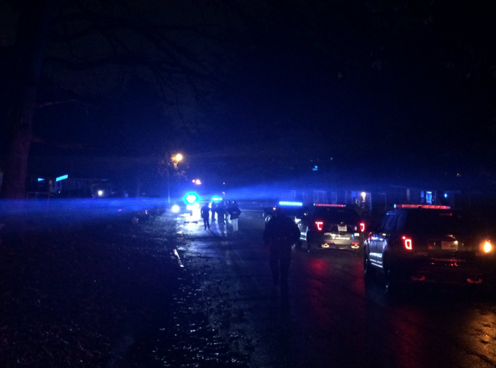 Police at the scene of a reported officer-involved shooting in Little Rock Monday night.