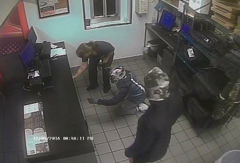 Police are searching for the three men they say robbed a Pizza Hut in Saline County on Sunday.