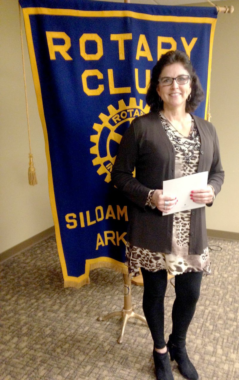 Photo submitted Marcia Sites, Field Development Manager with DaySpring, delivered an informative program to the Siloam Springs Rotary Club on Nov. 29. Sites gave an overview of the company&#8217;s history and the new and innovative products that enable the company to express God&#8217;s heart and keep Jesus at the center of it all. Recently the company expanded its vision to include partnership with individuals to form home-based, networking businesses that market DaySpring&#8217;s creative home decor items that contain encouraging biblical themes and messages. The Siloam Springs Rotary Club meets from 11:30 a.m. to 1 p.m. each Tuesday in the Dye Conference Room at John Brown University.