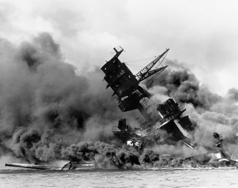 NARA Photo The battleship USS Arizona is pictured after the attack on Pearl Harbor, which took place 75 years ago today.