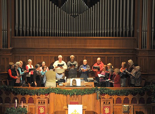 The Sentinel-Record/Mara Kuhn "JOY TO THE WORLD": First United Methodist Church of Hot Springs will present its annual concert "A Grand Central Christmas" at 6 p.m. Saturday. The concert will feature several different church groups, and the Fun City Chorus.