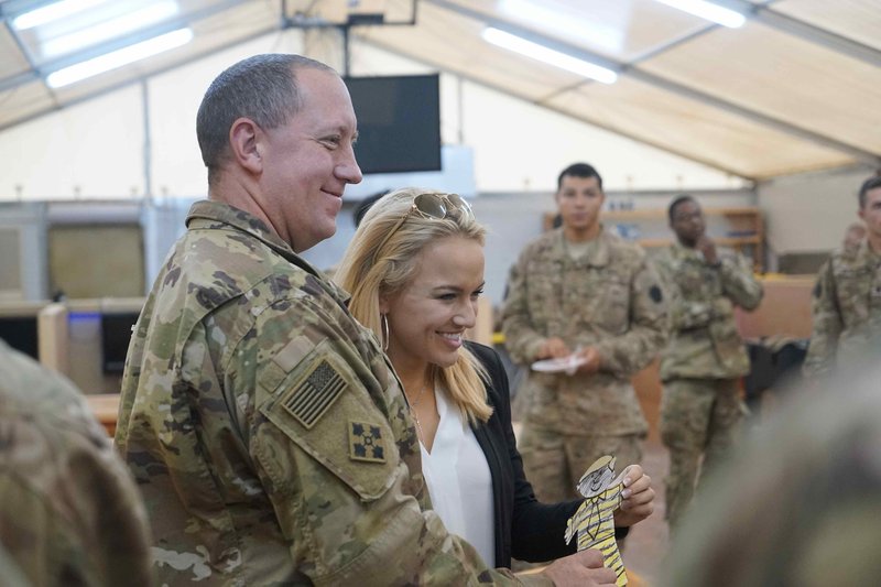  Savvy Shields, a Fayetteville High School graduate, University of Arkansas student and Miss America, spent the week of Thanksgiving visiting with U.S. troops in Germany and Kuwait.