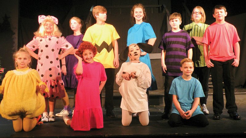 The Young Players and Landers of Benton will present A Charlie Brown Christmas on Thursday, Friday and Saturday at The Royal Theatre in Benton. Members of the cast include, front row, from left, Sascha Bass as Woodstock, Olivia Kreulen as Frieda, Madison Stoltzer as Snoopy and Isaac Hutson as Franklin; and back row, Libby Golleher as Sally, Alexandra Lanier as Violet, Luke Ferguson as Charlie Brown, Meredith Medford as Lucy, Caleb Burnett as Schroeder, Tierney Earnest as Patty and Hayden Griffis as Shermy. Not shown are Jack Clay as Linus, Noah Lee as Pig Pen and Hannah Grace Fritz as Marcie.