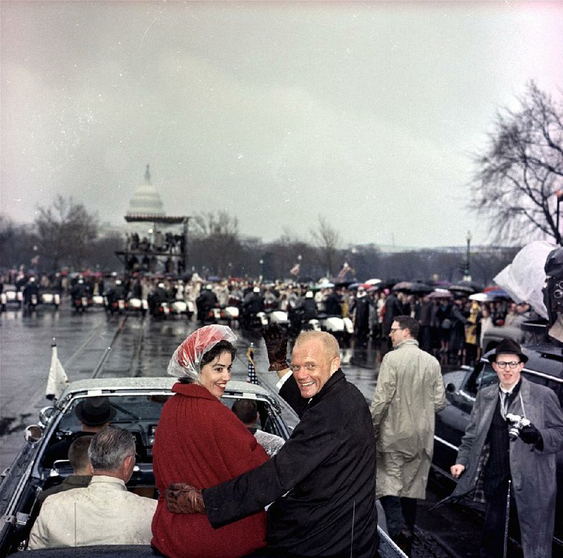 John and Annie Glenn ride with Vice President Lyndon Johnson during a parade in the astronaut’s honor in Washington on Feb. 26, 1962. Because of her severe stuttering, Annie was afraid to go on television with Johnson to highlight her husband’s Earth-orbiting flight.