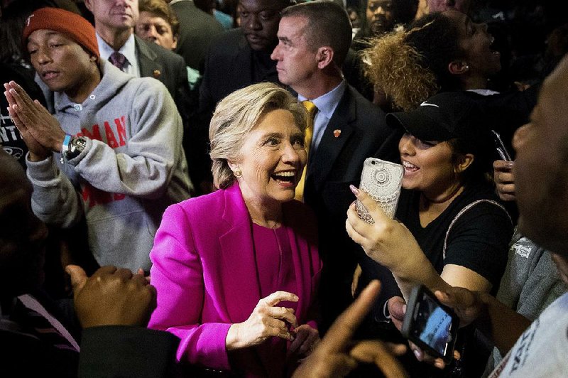 Former Democratic presidential candidate Hillary Clinton is shown greeting supporters in Durham, N.C., last month.