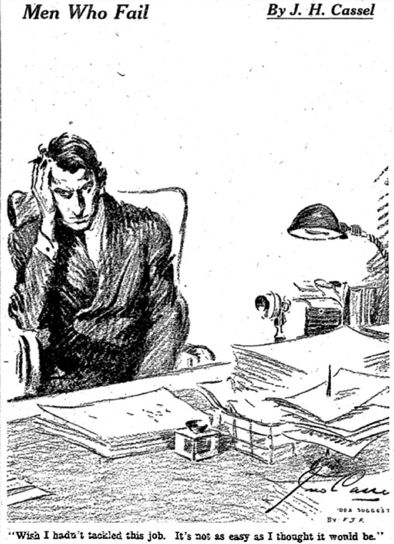 “Wish I hadn’t tackled this job. It’s not as easy as I thought it would be.” Artist J.H. Cassel’s cartoons appeared on the editorial pages of the Arkansas Gazette from 1915 to 1919.
