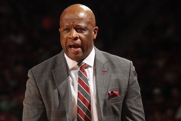 Arkansas coach Mike Anderson directs his team against North Dakota State Tuesday, Dec. 20, 2016, during the second half of play in Bud Walton Arena.