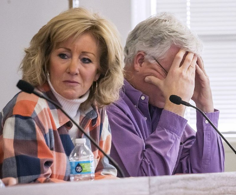 Arkansas State and Public School Life and Health Insurance Board member Renee Mallory is shown with Dr. Joe Thompson in this file photo.