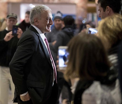 In this Dec. 5, 2016 file photo, Carl Paladino speaks to members of the media at Trump Tower in New York.