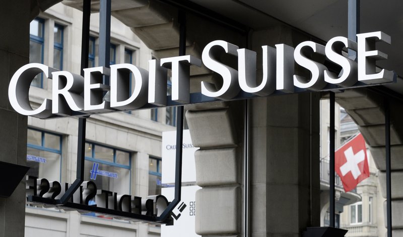 This file photo shows a logo of Swiss bank Credit Suisse in Zurich, Switzerland.