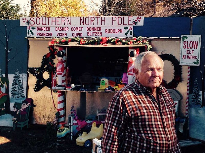 John Patrick, a former mayor of Pocahontas, has handed out Christmas gifts in his front yard since 1981.
