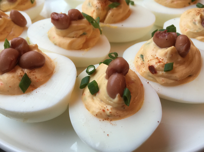 Texas caviar deviled eggs