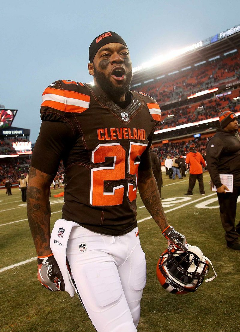 A Cleveland Browns fan set up a Go-FundMe page to raise $1,999 for a parade if the Browns went 0-16, with funds over that amount going to the Greater Cleveland Food Bank. When George Atkinson III (above) and the Browns celebrated a 20-17 victory over the San Diego Chargers to avoid a winless season, the parade was scrapped. The charity received $10,000 from the parade fund, and the Browns made a matching donation of $10,000. 