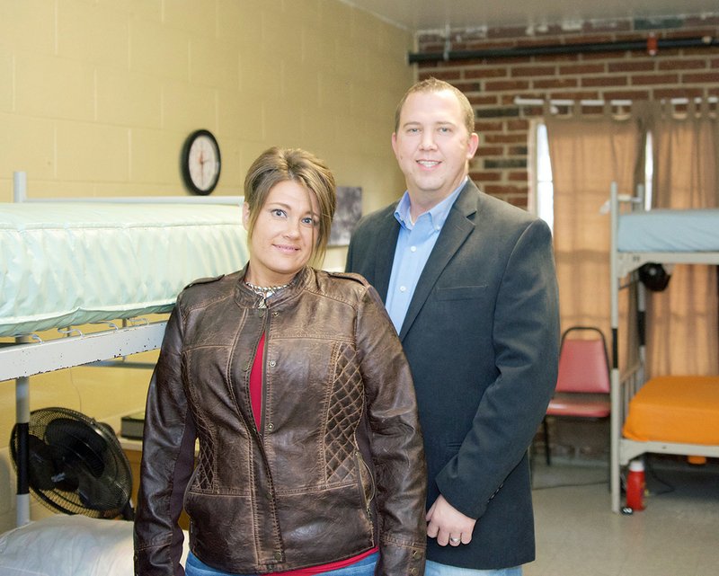 Katy Petrus, director of Covenant Recovery in Malvern, and Jeremy McKenzie, executive director of Covenant Recovery, lead a tour of the Malvern facility, which allows men to complete their incarceration and prepares them to re-enter life as productive citizens.