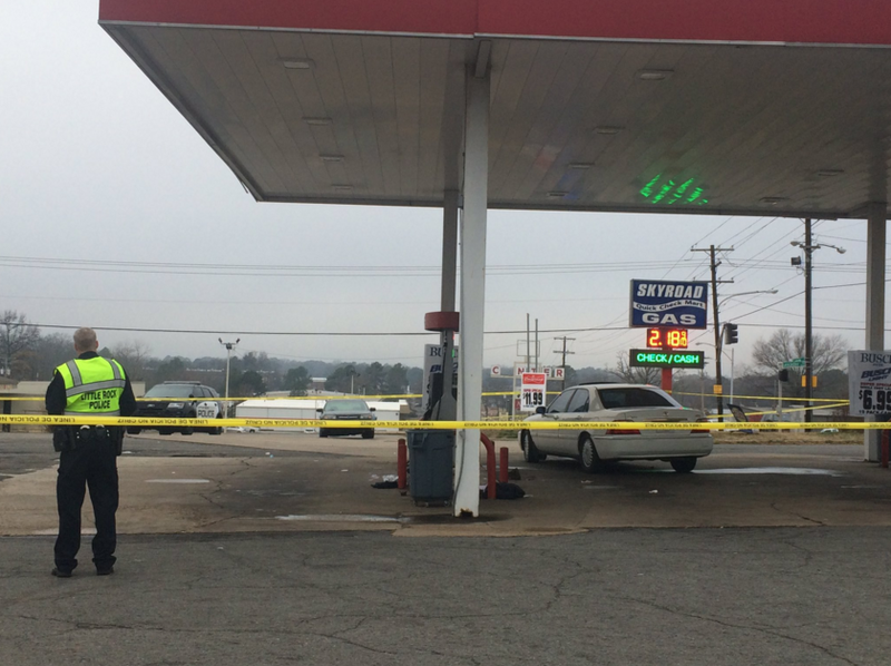 Police investigate a reported shooting Sunday in Little Rock.