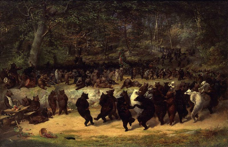 The Bear Dance by William Holbrook Beard is on display in “The Art of American Dance,” at Crystal Bridges Museum of American Art through Jan. 16. Hours at the museum, 600 Museum Way, Bentonville, are 11 a.m.-6 p.m. Monday, Saturday and Sunday, 11 a.m.-9 p.m. Wednesday-Friday. Call (479) 418-5700 or visit crystalbridges.org.
