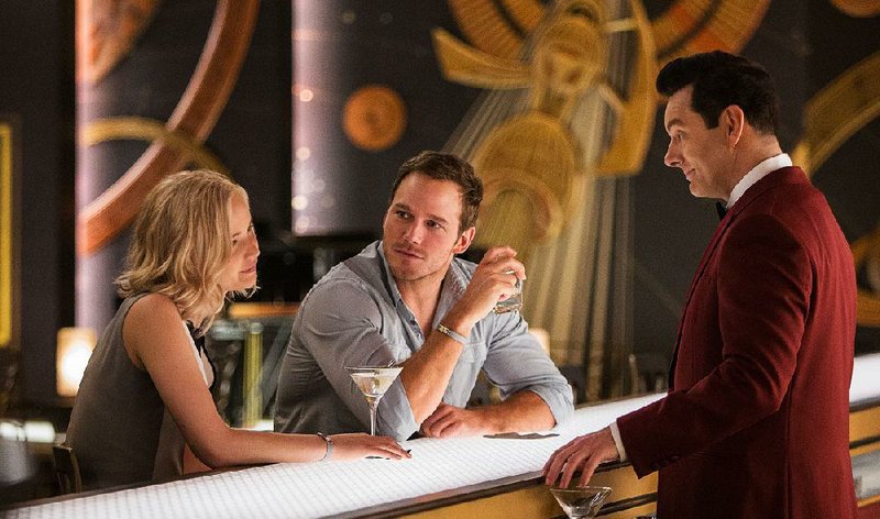 Jennifer Lawrence, Chris Pratt and Michael Sheen star in Columbia Pictures’ Passengers. It came in third at last weekend’s box office and made about $21 million.